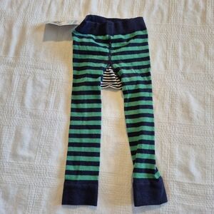 Jo Jo Maman Bebe boys size 6-12 months striped green and navy dinosaur leggings